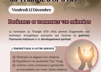 Formation Triangle d’Or d’Isis – Boostez votre énergie le 12 décembre à Tours