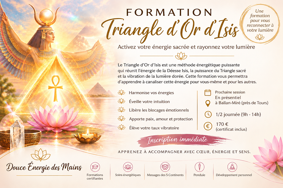 Formation Triangle d'Or d'Isis le 12 Octobre à Tours