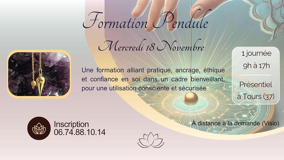 Formation Pendule 18 Novembre à Tours