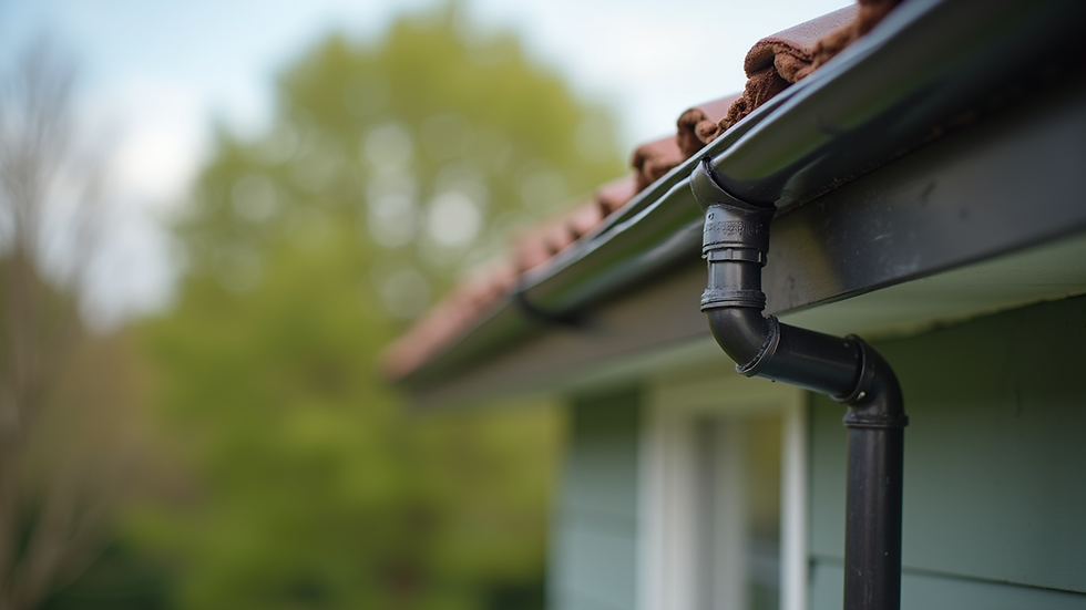 Eye-level view of a well-maintained gutter system on a residential home