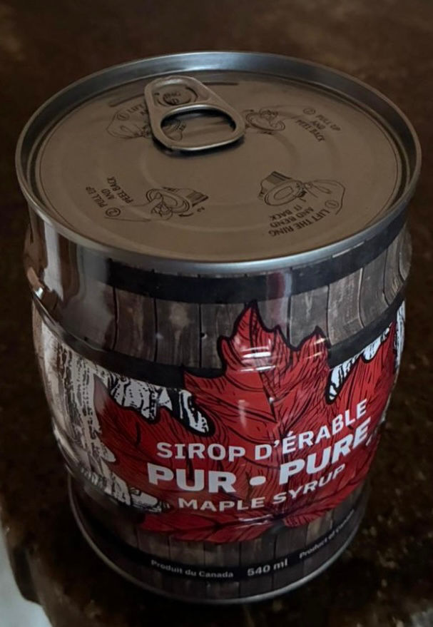 Sirop d'érable ambré de Québec en canette “baril” de 540 ml