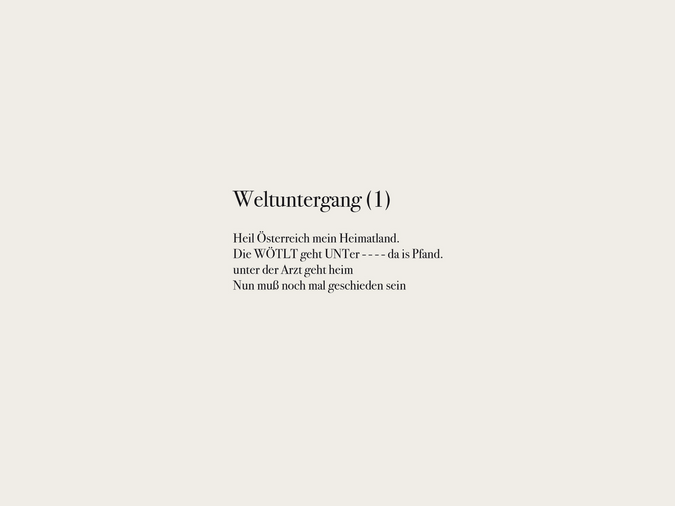 Ernst Herbeck - Weltuntergang