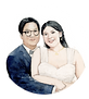 Review of another happy couple who booked Laehui Studio as their live wedding painter.