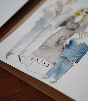 Live wedding illustrator in France, and Spain. Portrait artist for weddings in Bordeaux, Biarritz, Dordogne and San Sebastian.