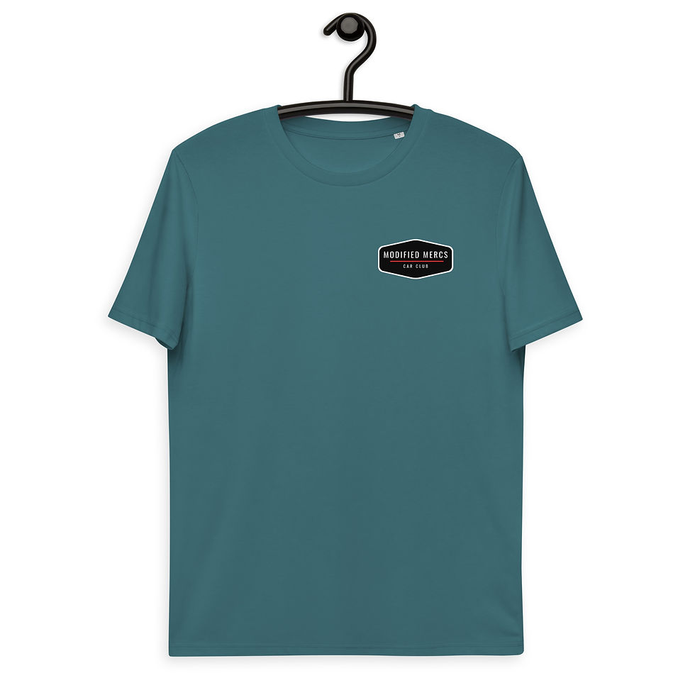 Thumbnail: Modified Mercs front logo and Rear picture Unisex organic cotton t-shirt