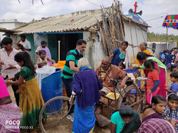 SERVING FOOD FOR THE POOR.