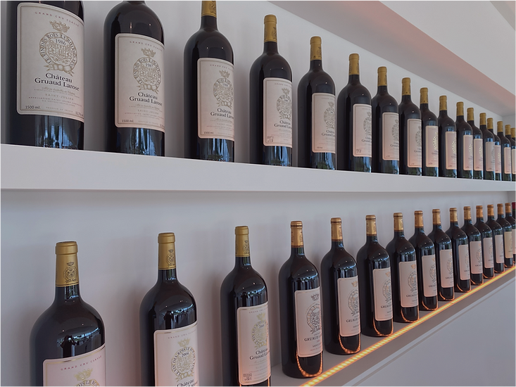 Bottle line up at Gruaud Larose