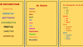 ALMANCA GÜNLER, AYLAR, MEVSİMLER