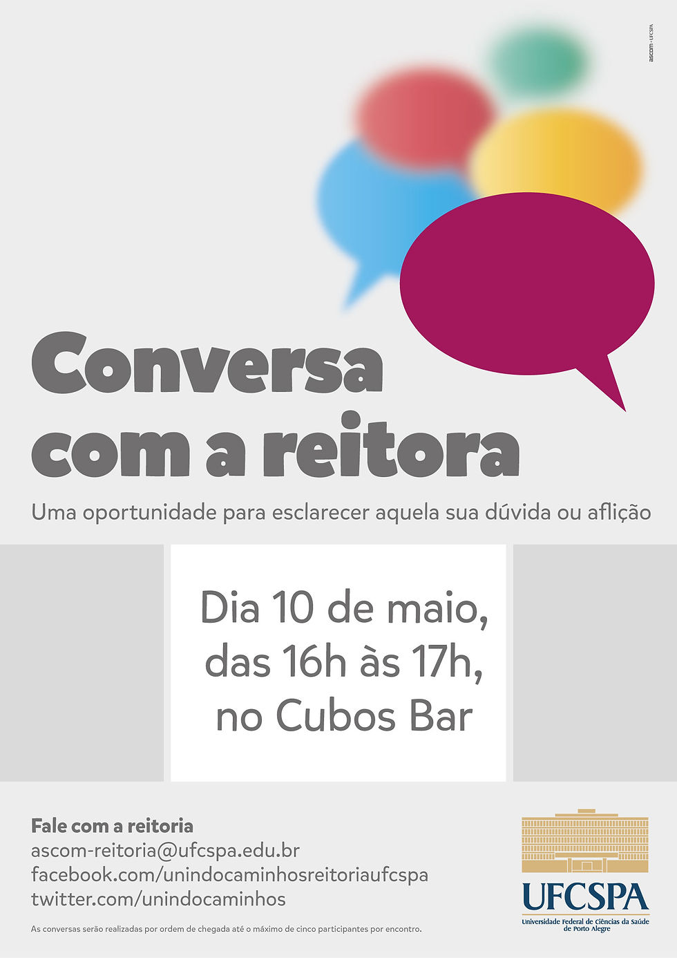 Conversa com a Reitora - Arte: Ascom/UFCSPA