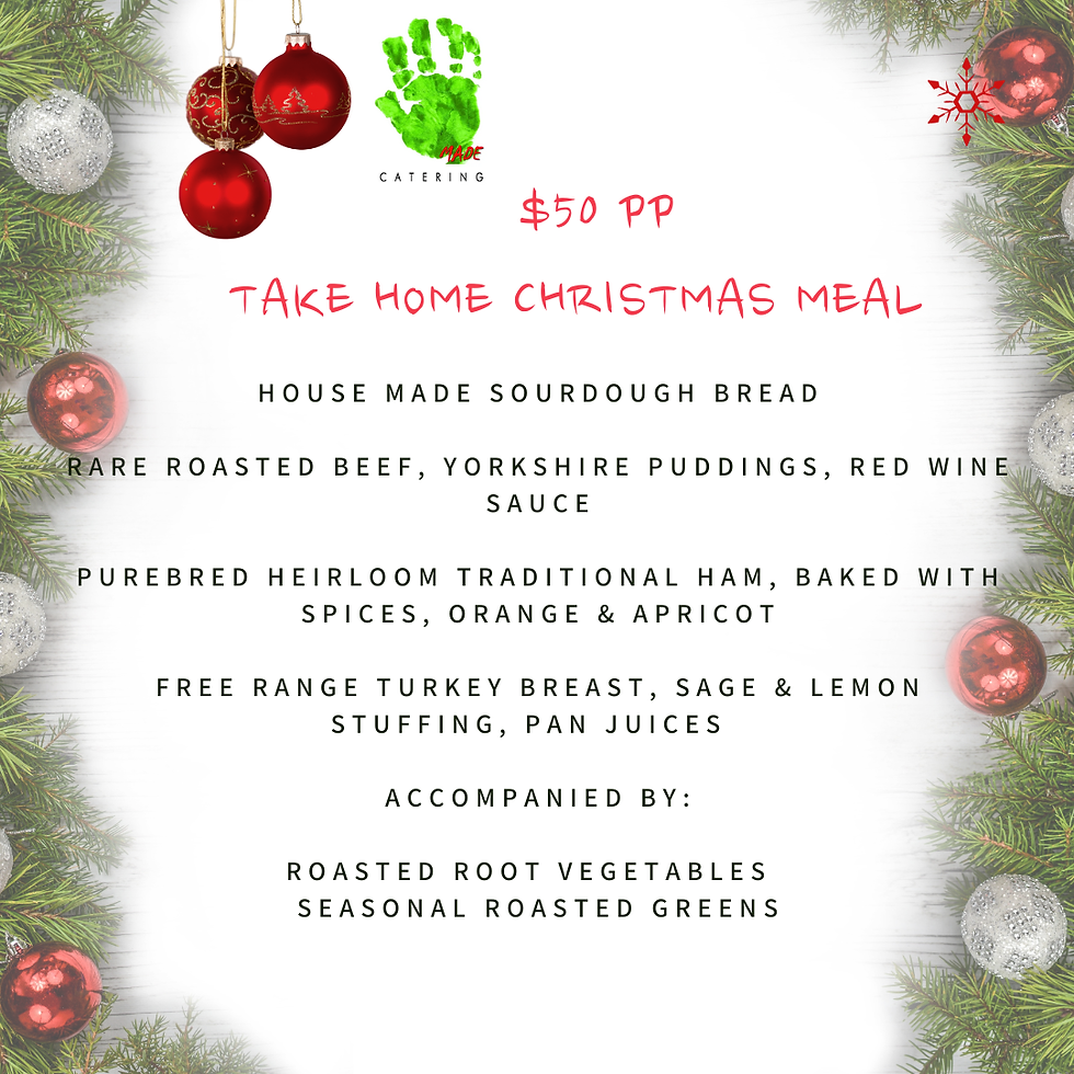 TAKE HOME CHRISTMAS MEAL $50 PP
