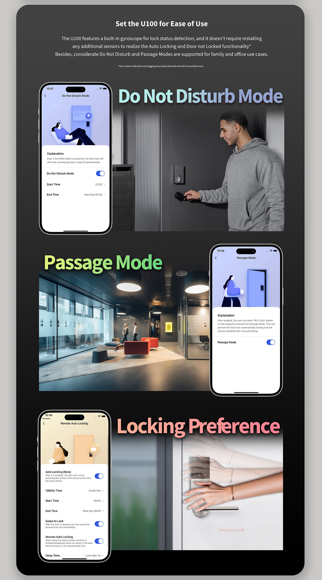 Aqara Smart Lock U100 prioritises security and complies with the same safety standard as BHMA Level 3 for structural security