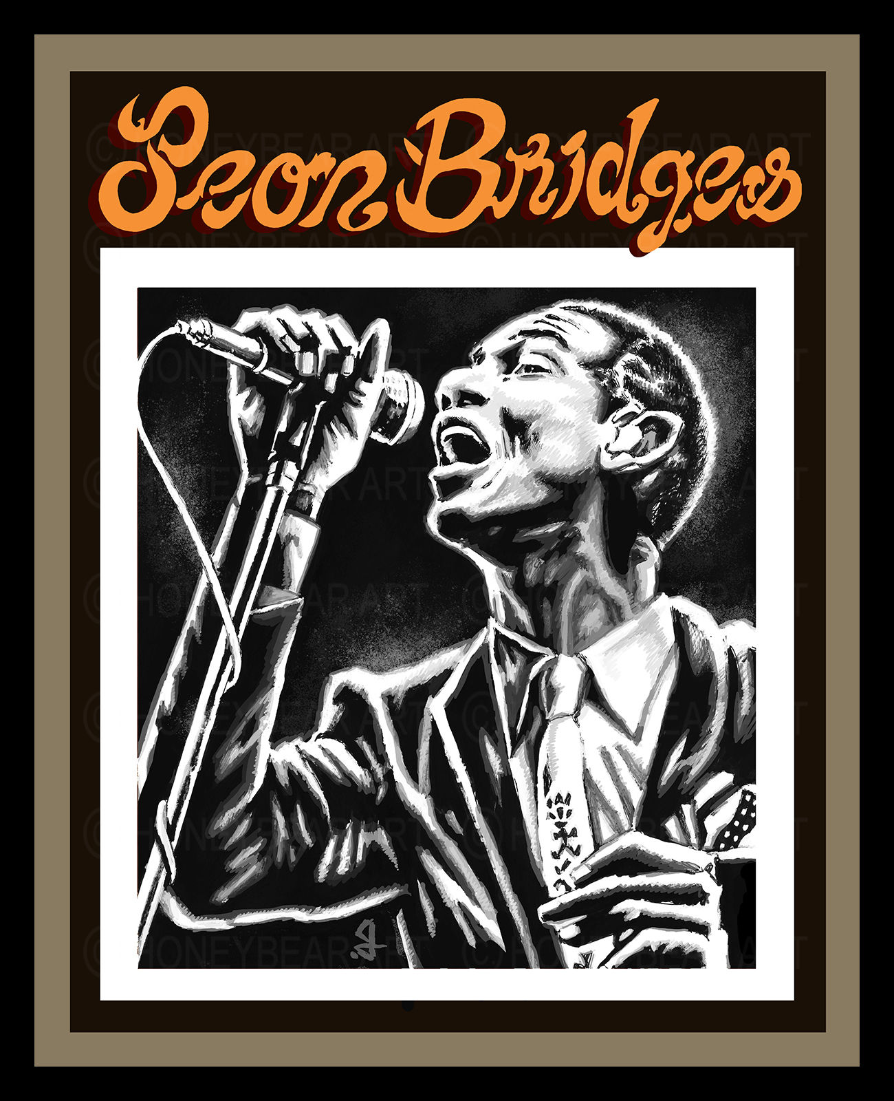 HONEYBEAR ART- LEON BRIDGES 16x20 POSTER