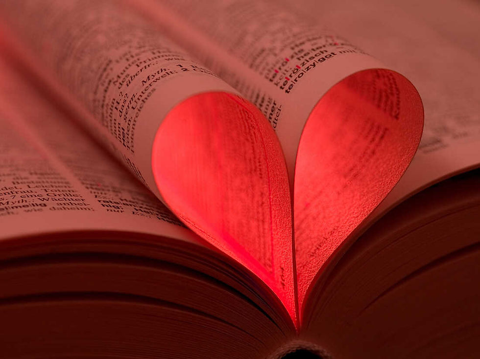 Photo of love shape made with books