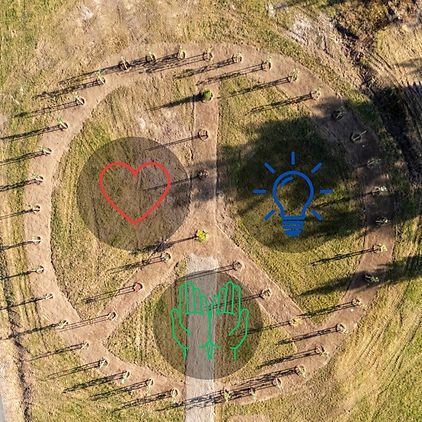 aerial view of Peace Circle