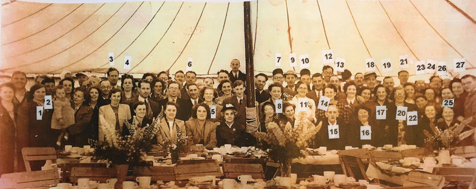 Photo from 1953 showing the locals having a party for the Queen's coronation.