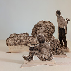 Auparavent IV diorama pyrogravure sur balsa 2026