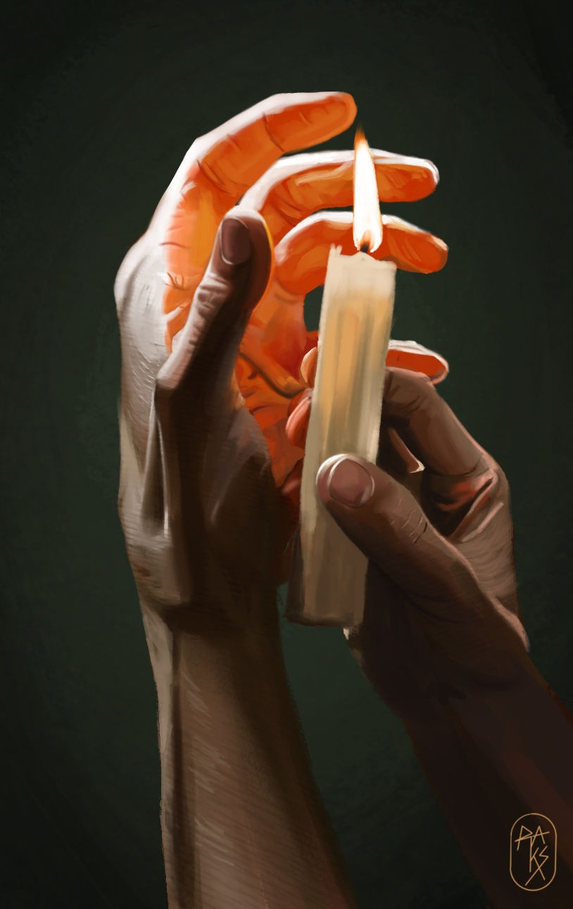 Digital painting d'une main