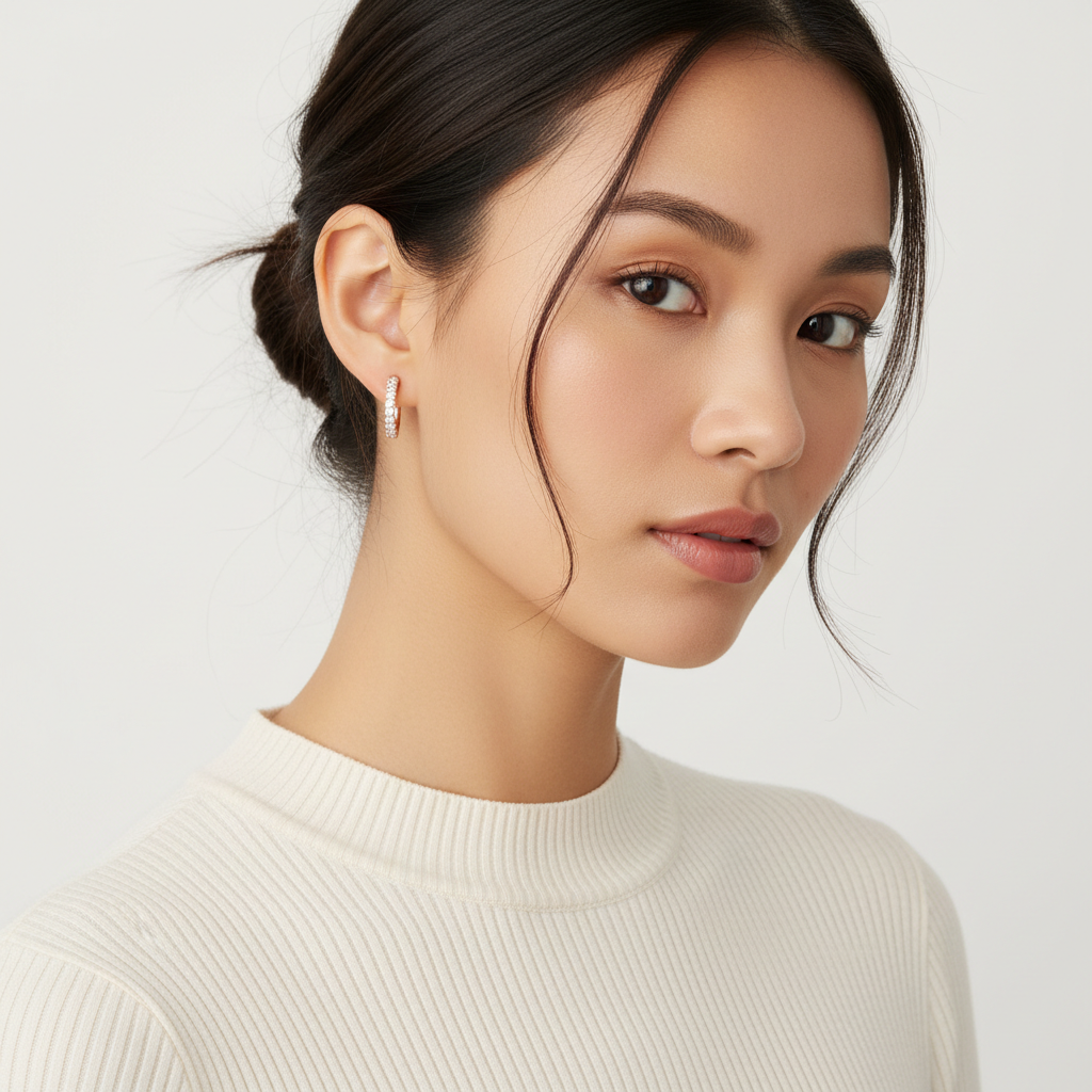 Sparkling Gemstone Hoops