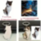 Thumbnail: Personalized Customized Pet Cat Dog Portrait Photo Exquisite Key Chain Stainless