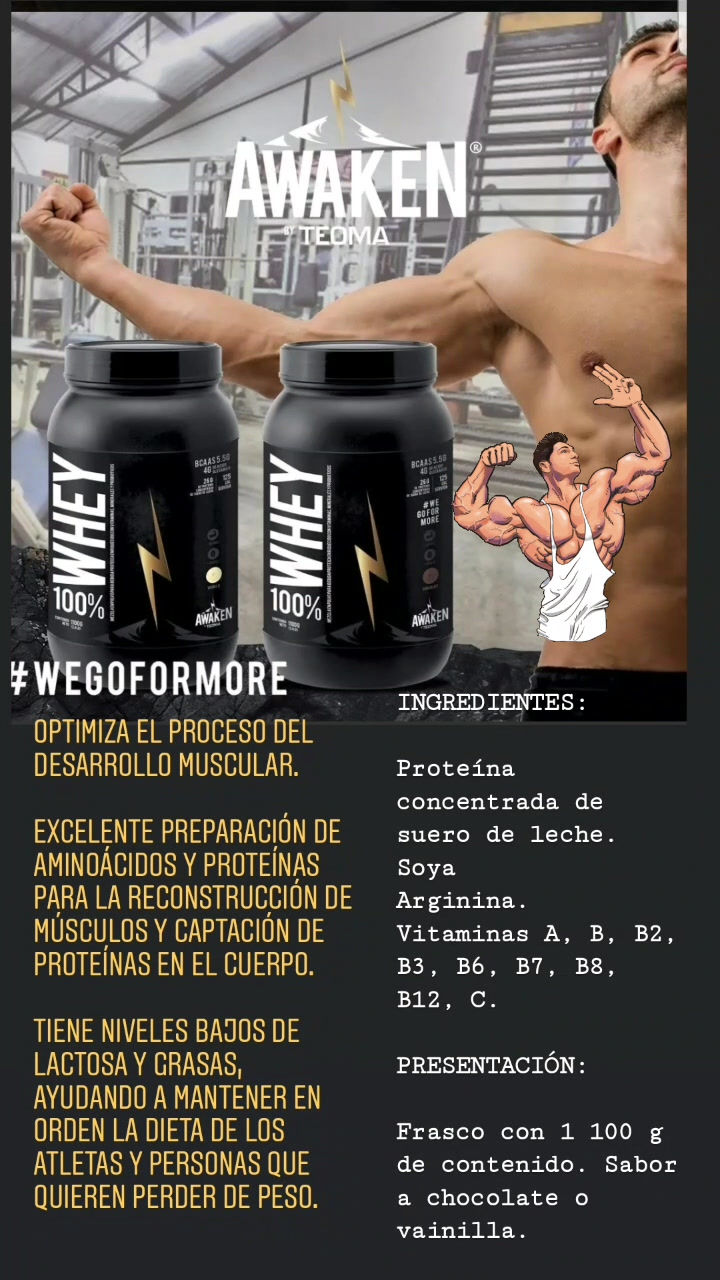 Miniatura: WHEY AWAKEN CHOCOLATE FRASCO DE 1100 GRAMOS