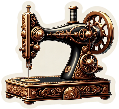 Steampunk Inspired Sewing Machine Sticker – Unique Crafting Accessory ...
