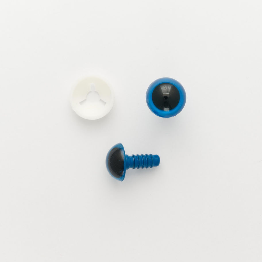 15mm blue safety eyes with backs for memory bears and soft toys