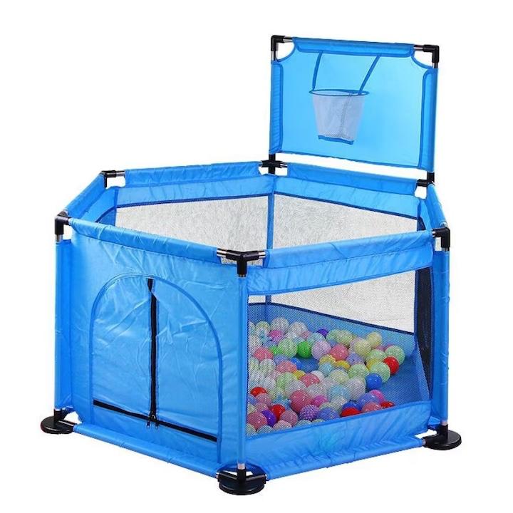 Tarc copii, albastru + Cos de baschet + set de 40 de Bile Multicolore Cadou