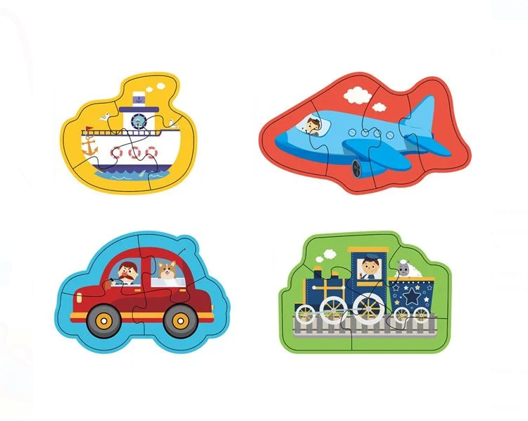 Puzzle Bebe cu 4 Vehicule (16 piese)