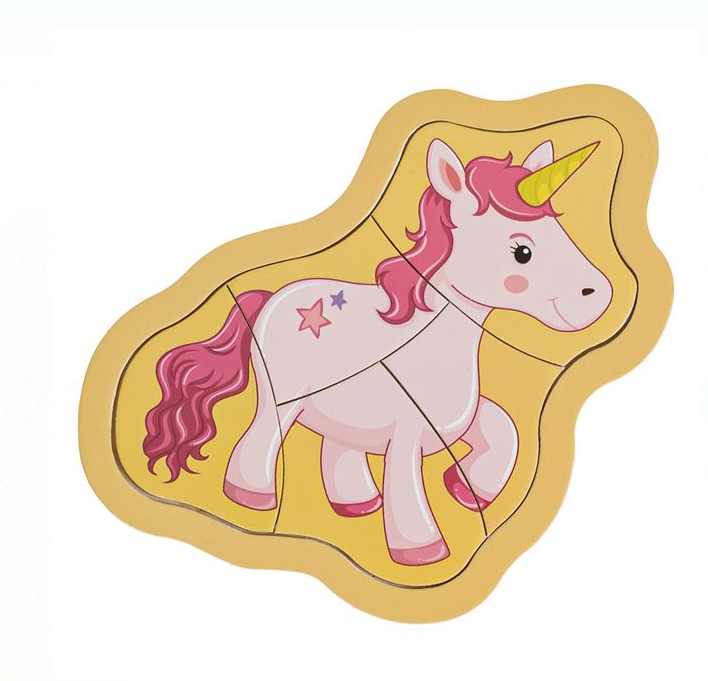 Puzzle din Lemn Unicorn (5 piese) 12x15cm