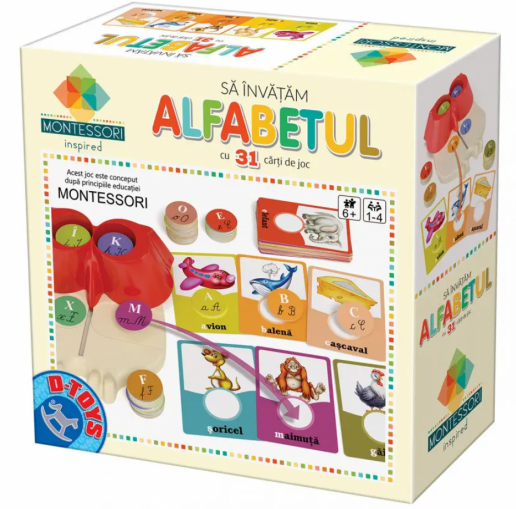 Joc educativ Montessori Invatam alfabetul  D-Toys