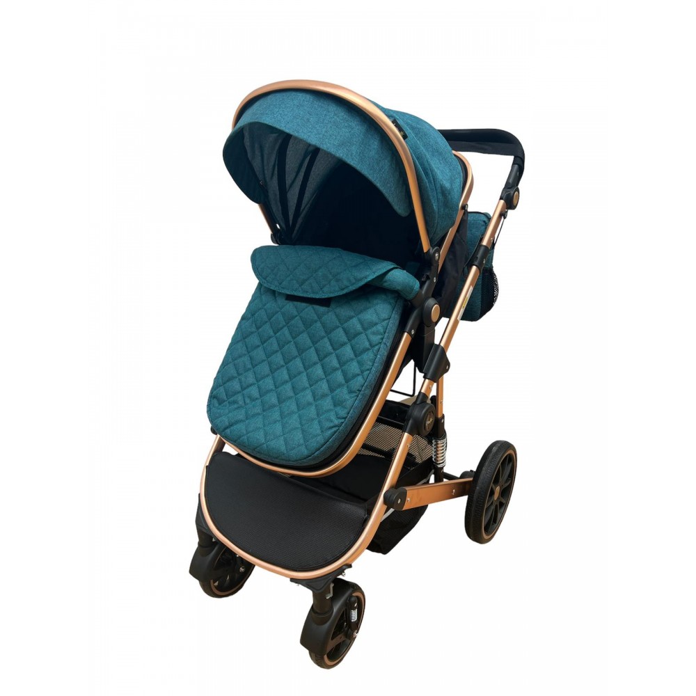 Carucior 2 in 1, cu suspensii, reversibil, cu geanta, T1 Verde