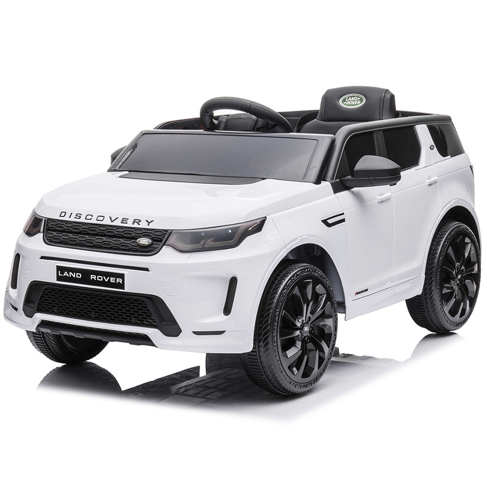 Masinuta electrica SUV Land Rover Discovery cu scaun din piele roti EVA white