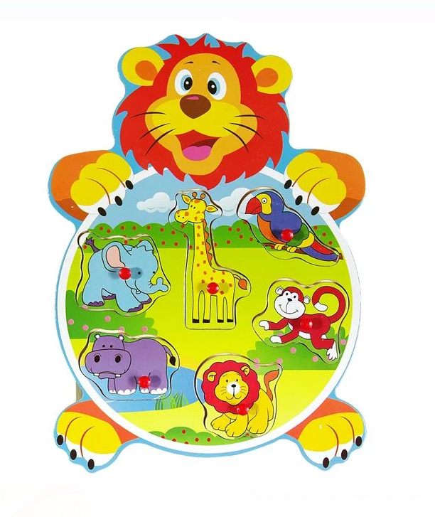 Puzzle din Lemn Animale (6 piese) - 27x20cm