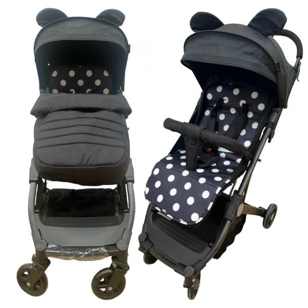 Carucior Sport pentru copii, Mickey Mouse, C8 Negru/Alb
