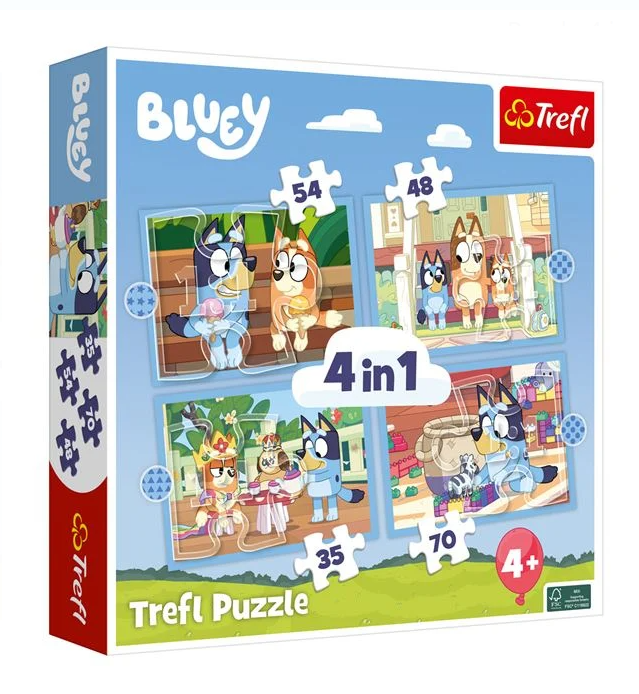 Puzzle 4 in 1 Bluey - Trefl