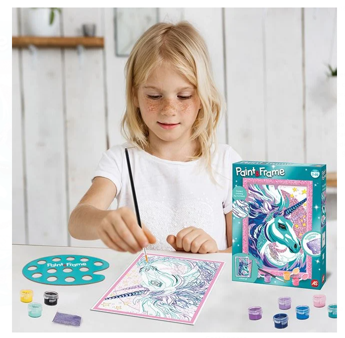 Set Pictura & Frame Pictura cu Numere Fairytale Unicorn - As Art