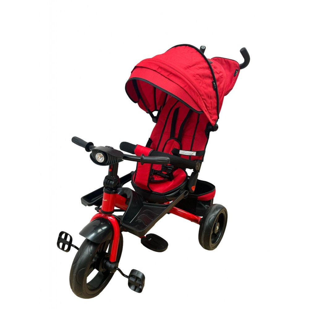 Tricicleta SL02 Rosu, cu pozitie de somn, scaun rotativ, muzica si lumini
