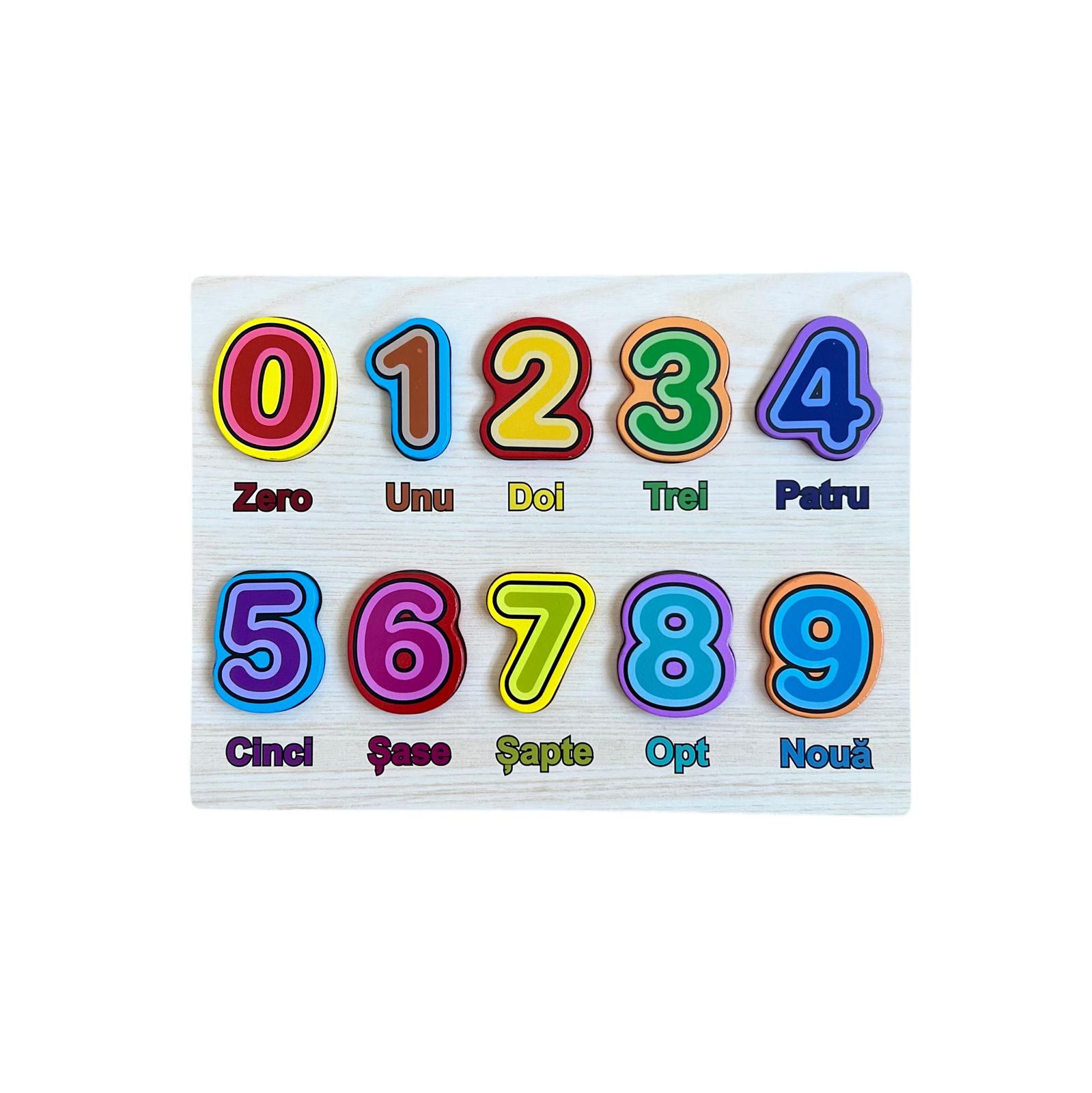 Card puzzle din lemn cu 10 numere 30x22 cm