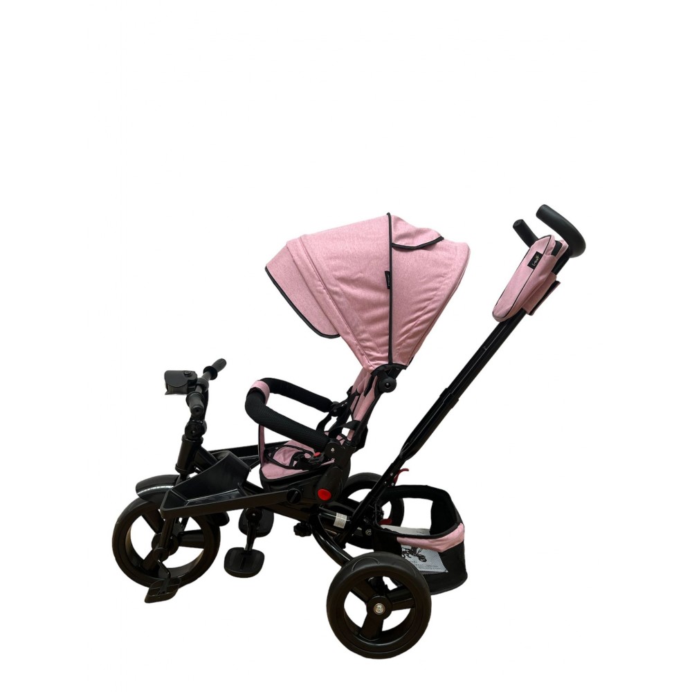 Tricicleta SL02 Roz, cu pozitie de somn, scaun rotativ, muzica si lumini
