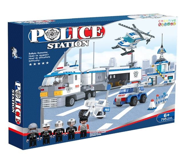 Lego-Caramizi de Constructii Sectie de Politie & 5 Figurine 795 de piese
