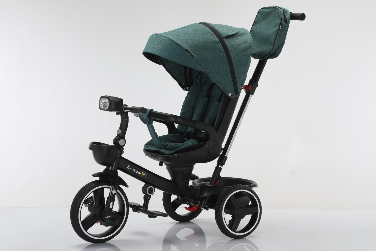Tricicleta evolutiva SL06 Verde, pozitie de somn,scaun rotativ, lumini s