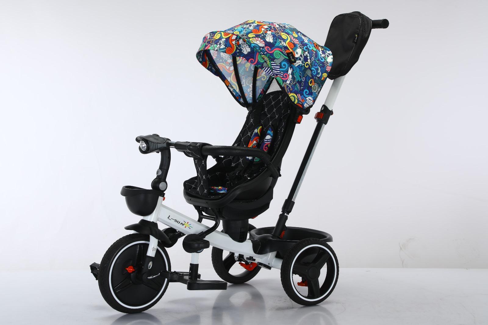 Tricicleta evolutiva SL01 , cu pozitie de somn si scaun rotativ, Multicolor