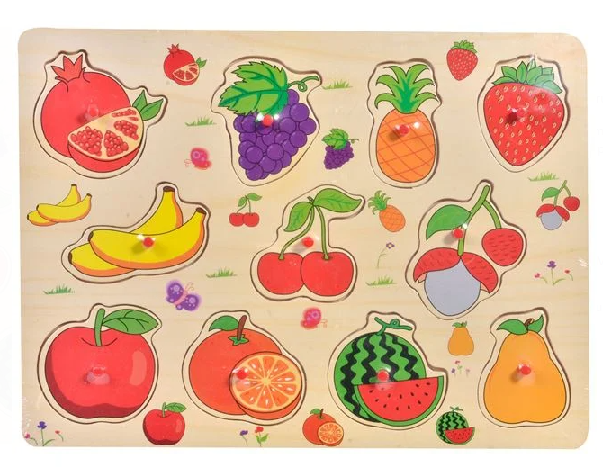 Puzzle din Lemn Fructe (11 piese) - 30x22cm