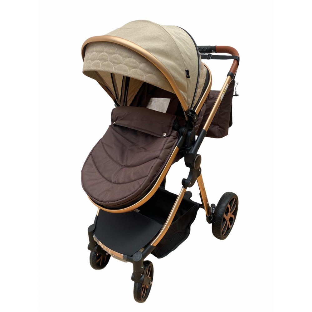 Carucior 3in1, landou transformabil in parte sport, 0-36 luni,T9 Crem/Maro