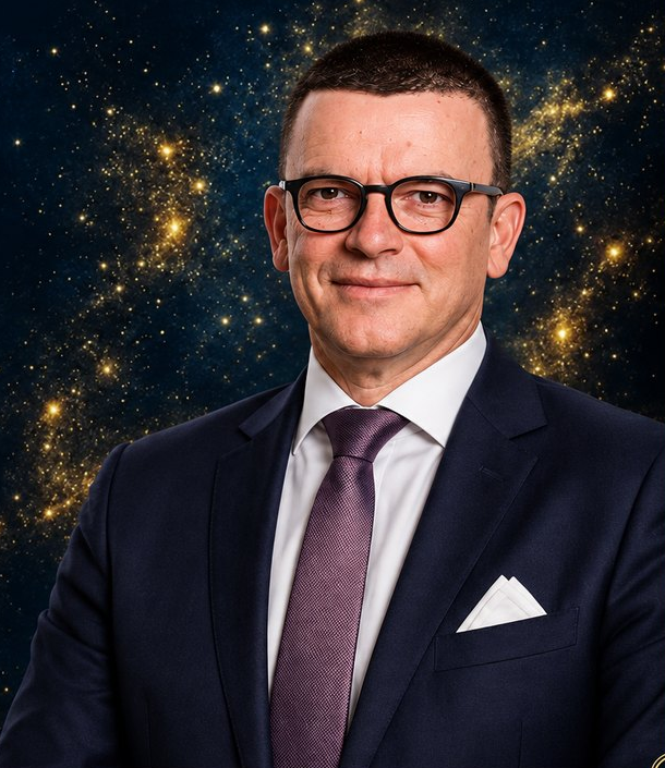 Danilo Falappa, cropped from his Salvator Mundi Global appointment card.
