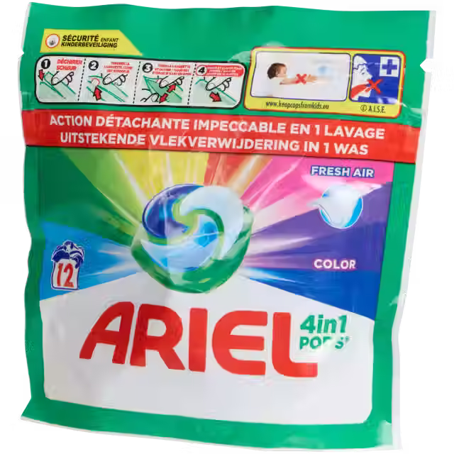 Capsules Ariel lavage 4 en 1 Couleur