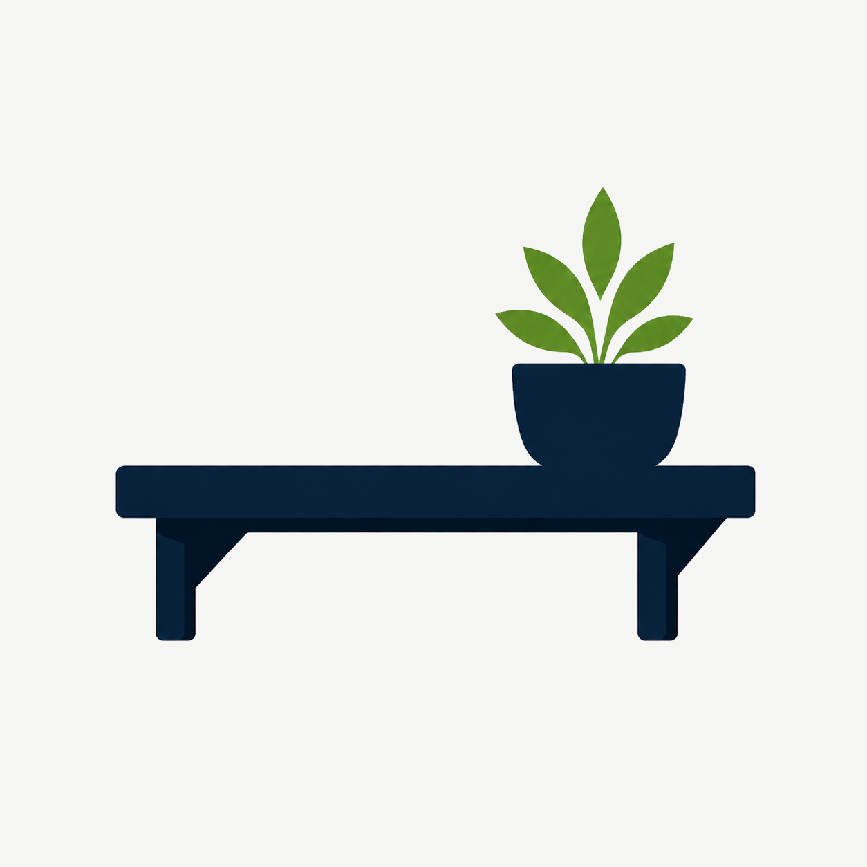 Wall shelf installation icon with a potted plant