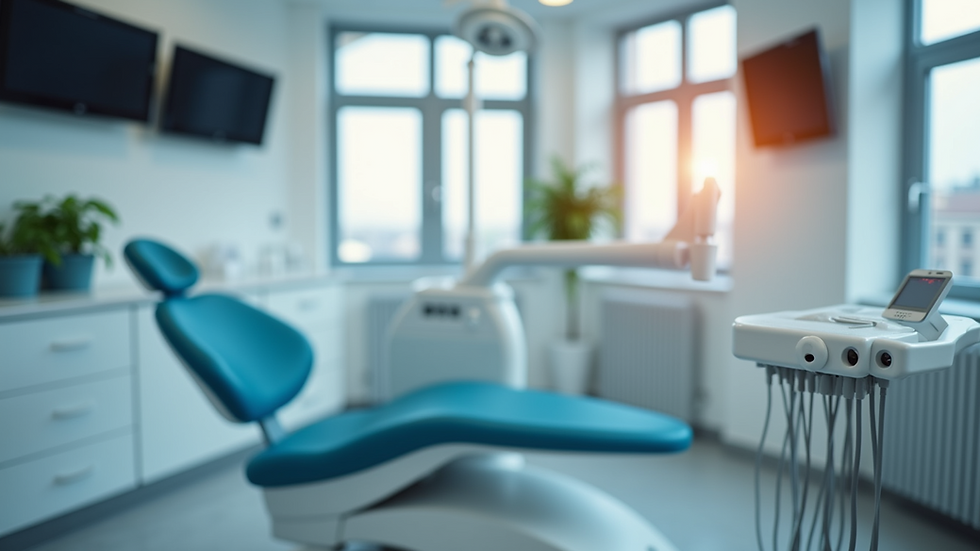 Close-up view of a modern orthodontic clinic with advanced dental equipment