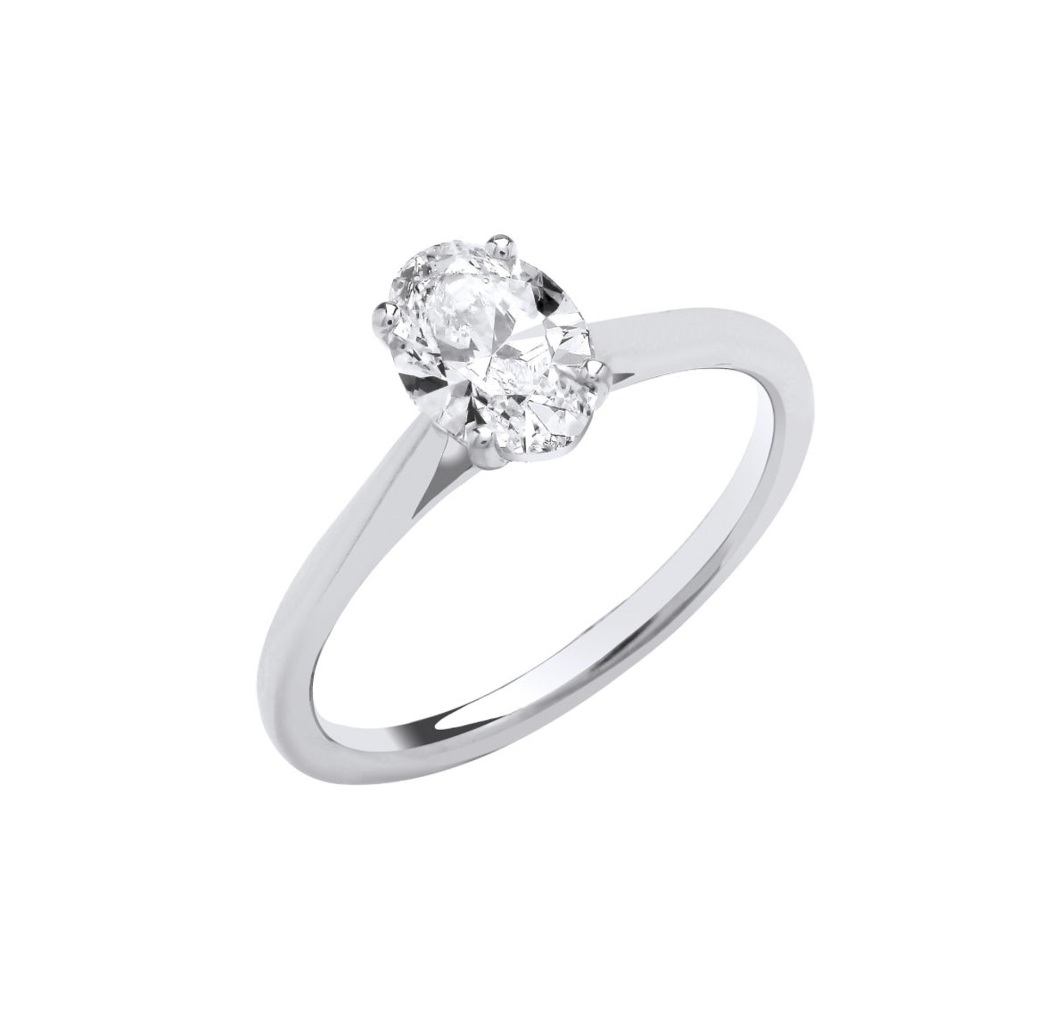 18ct WG | 1.00ct Oval cut ring | Lab Grown