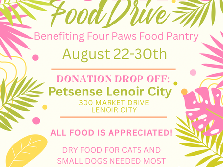 🐾 A big thank you to Petsense by Tractor Supply in Lenoir City for hosting a dog and cat food drive from August 22–30!